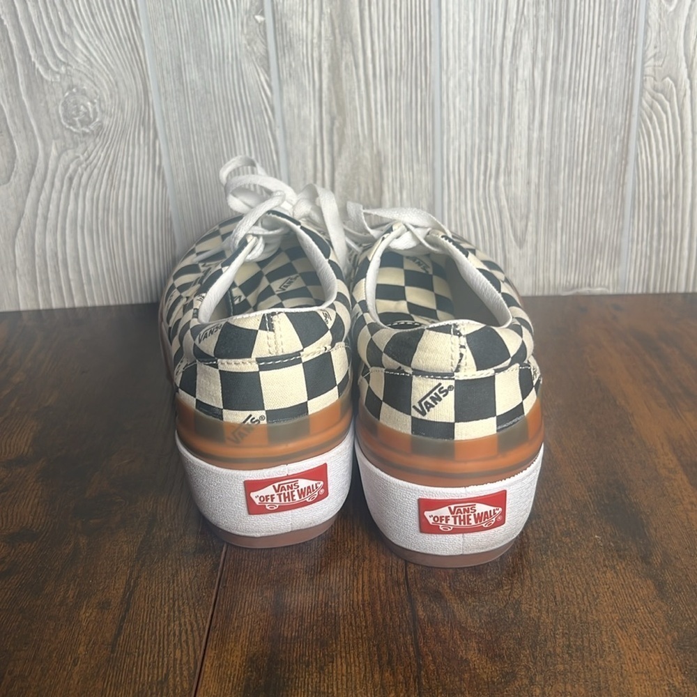 Vans Era Stacked Low Top White Canvas Checkerboard Thick Sol Men 9.5 NWOT - Picture 3 of 7